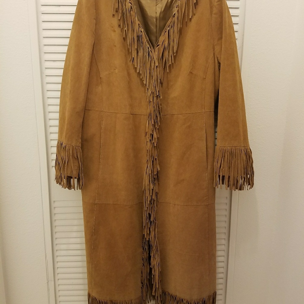Via Accenti Leather Suede Coat